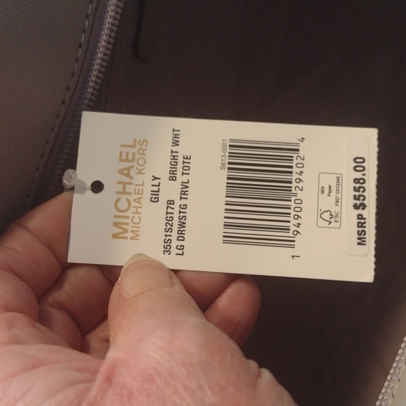 Michael Kors Gilly Bright white and grey Large Travel tote.